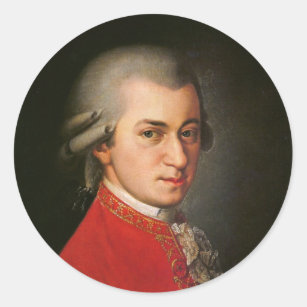 Wolfgang Amadeus Mozart Portrait Classic Round Sticker