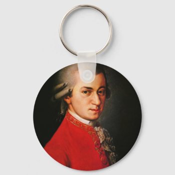 Wolfgang Amadeus Mozart Portrait Keychain by masterpiece_museum at Zazzle