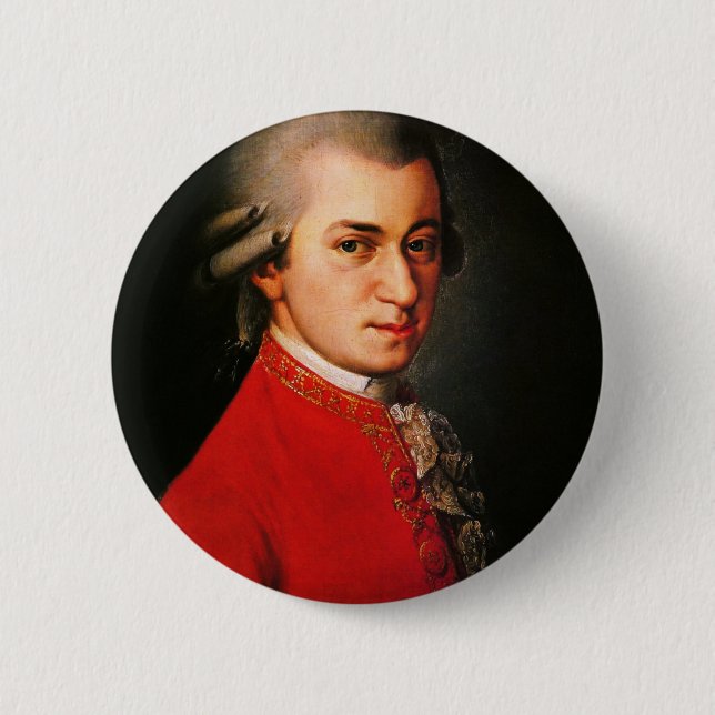 Wolfgang Amadeus Mozart portrait Pinback Button (Front)