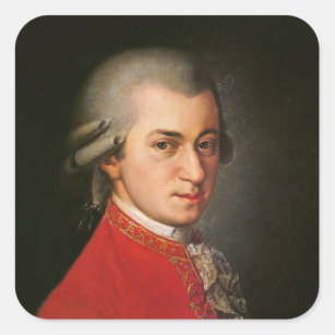 Wolfgang Amadeus Mozart Portrait Square Sticker