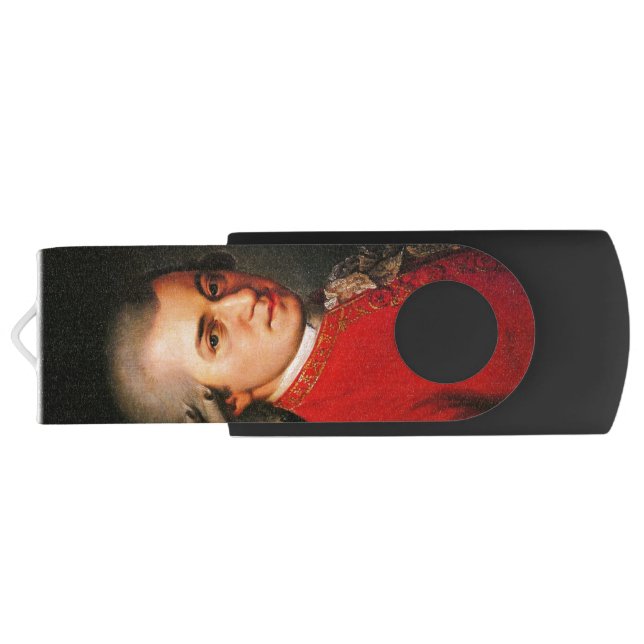 Wolfgang Amadeus Mozart portrait USB Flash Drive (Back)