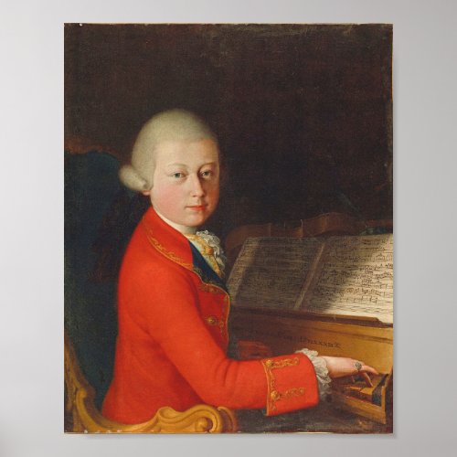 Wolfgang Amadeus Mozart Portrait Young Poster