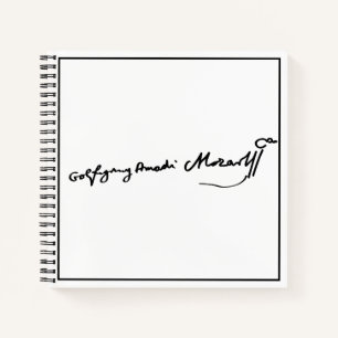 Wolfgang Amadeus Mozart signature Notebook