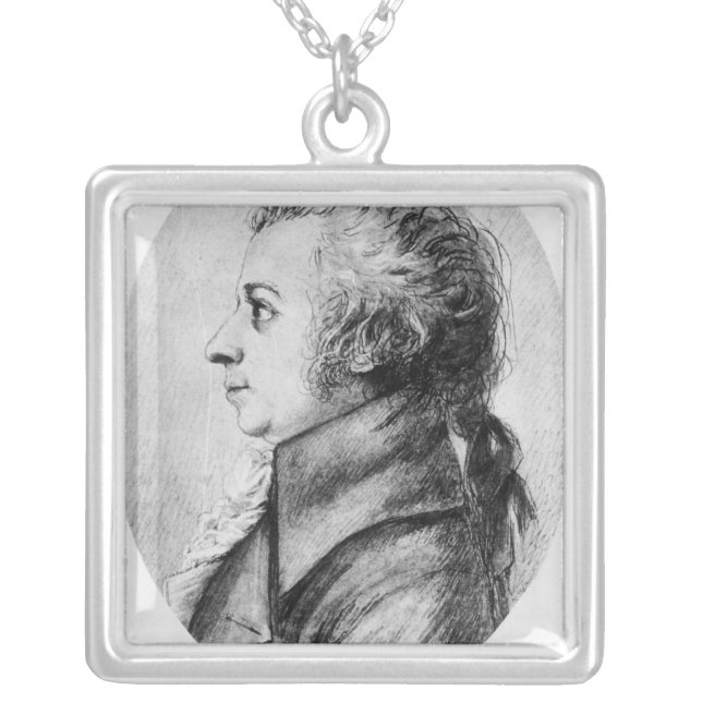 Wolfgang Amadeus Mozart Silver Plated Necklace (Front)