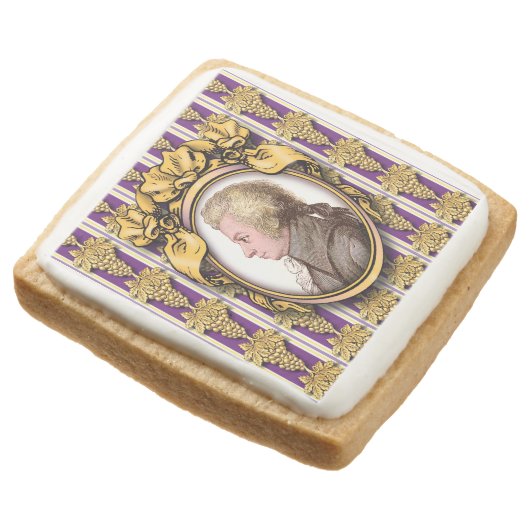 Wolfgang Amadeus Mozart Square Shortbread Cookie (Angled)