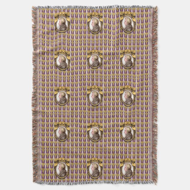 Wolfgang Amadeus Mozart Throw Blanket (Front Vertical)