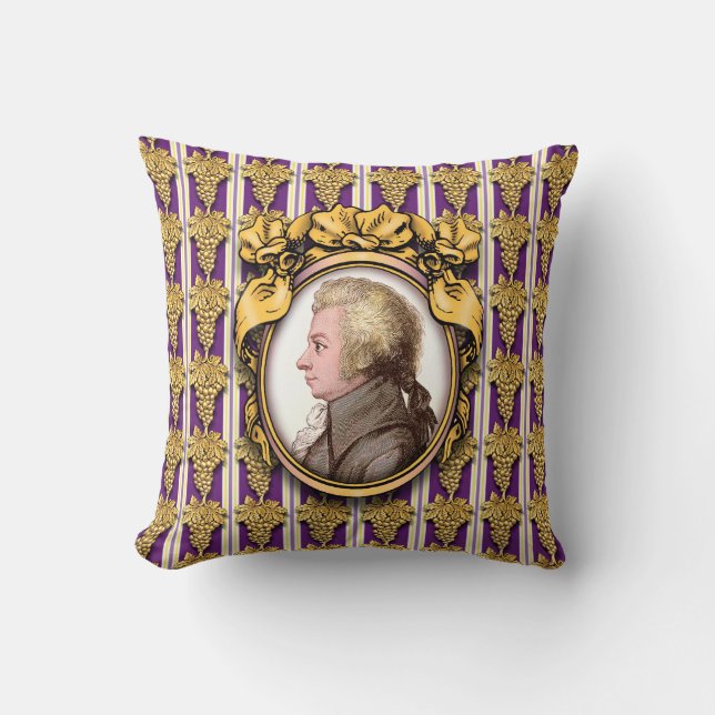 Wolfgang Amadeus Mozart Throw Pillow (Front)