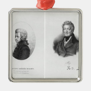 Wolfgang Amedeus Mozart  and Ferdinando Paer Metal Ornament