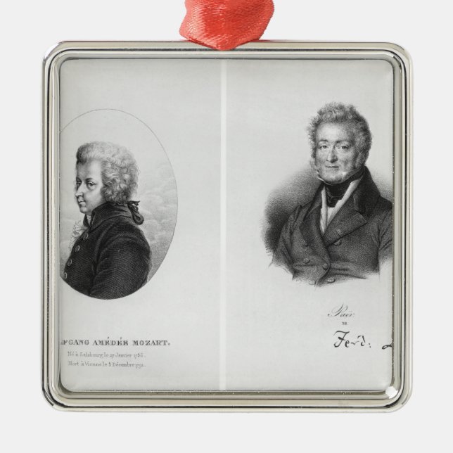 Wolfgang Amedeus Mozart  and Ferdinando Paer Metal Ornament (Front)
