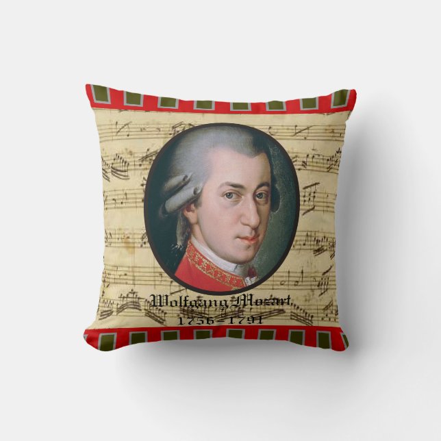 Wolfgang Mozart Music Pillow (Front)