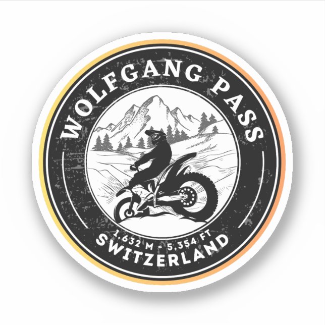Wolfgang Pass swiss–alps motorcycle tour Sticker (Front)
