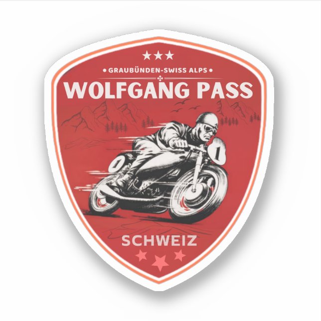 Wolfgang Pass swiss–alps motorcycle tour Sticker (Front)