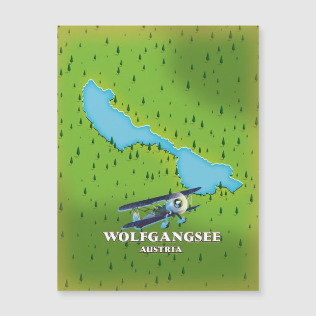 Wolfgangsee Lake Austria lake map (Front)