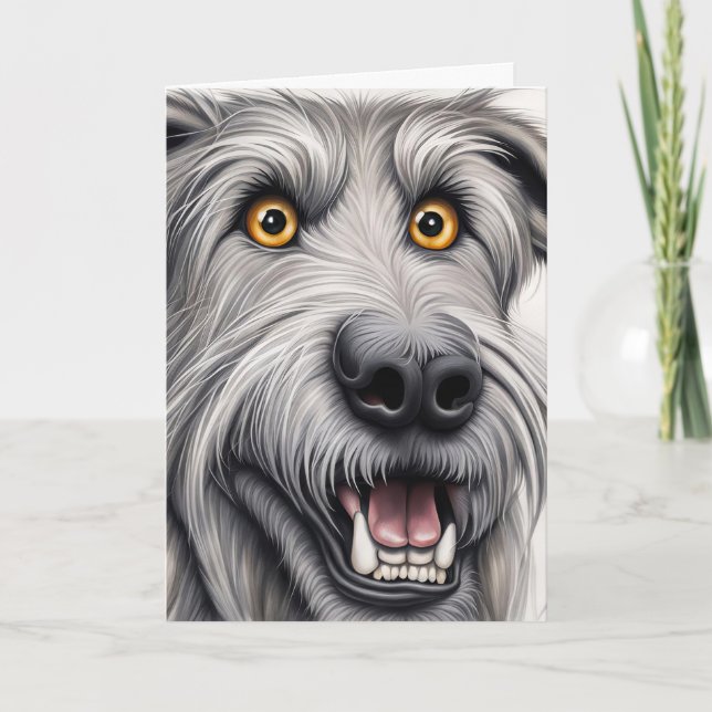 Wolfhound Birthday Humor Card (Front)