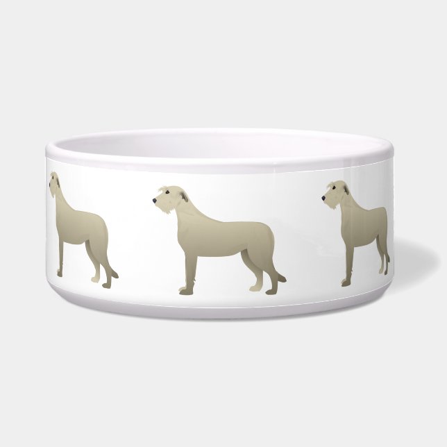 Wolfhound Dog Basic Breed Silhouette Bowl (Front)