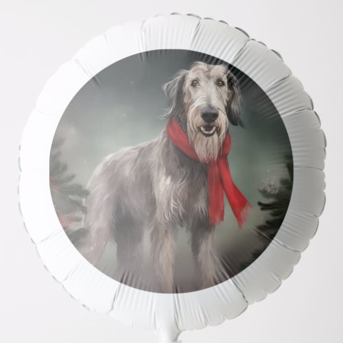 Wolfhound Dog in Snow Christmas Balloon
