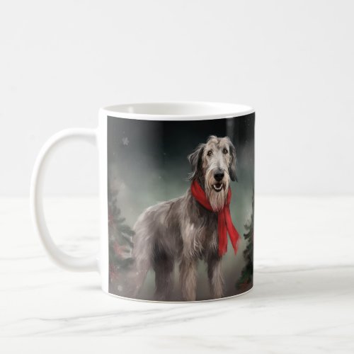 Wolfhound Dog in Snow Christmas Coffee Mug