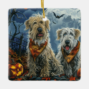 Wolfhound Halloween Spooky Ceramic Ornament