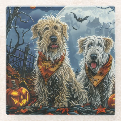 Wolfhound Halloween Spooky Glass Coaster