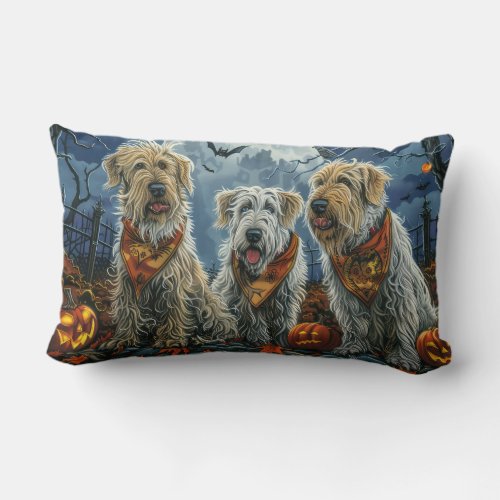 Wolfhound Halloween Spooky Lumbar Pillow