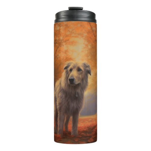 Wolfhound in Autumn Leaves Fall Inspire  Thermal Tumbler