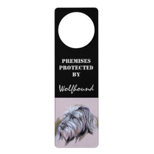 Wolfhound Pastel Portrait Door Hanger
