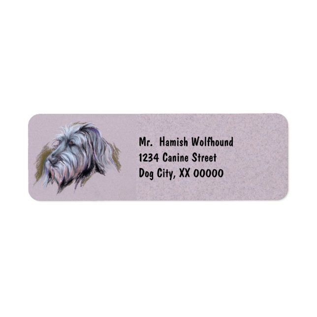 Wolfhound Pastel Portrait Label (Front)