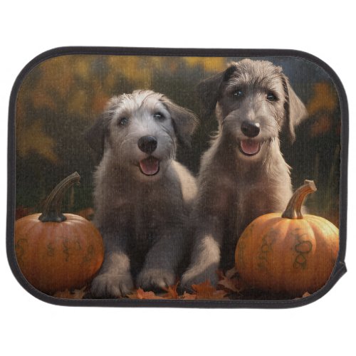 Wolfhound  Puppy Autumn Delight Pumpkin Car Floor Mat