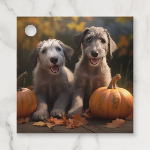 Wolfhound  Puppy Autumn Delight Pumpkin Favor Tags