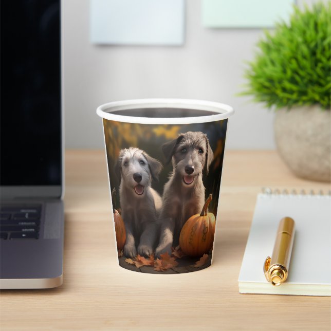 Wolfhound  Puppy Autumn Delight Pumpkin Paper Cups (Insitu)