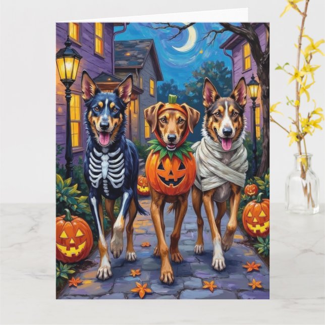  Wolfhound Trick-or-Treating Halloween Costumes Card (Yellow Flower)