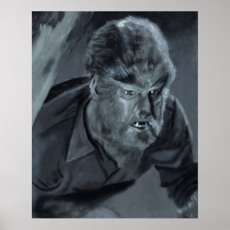 Wolfman Acrylic Painting Poster
