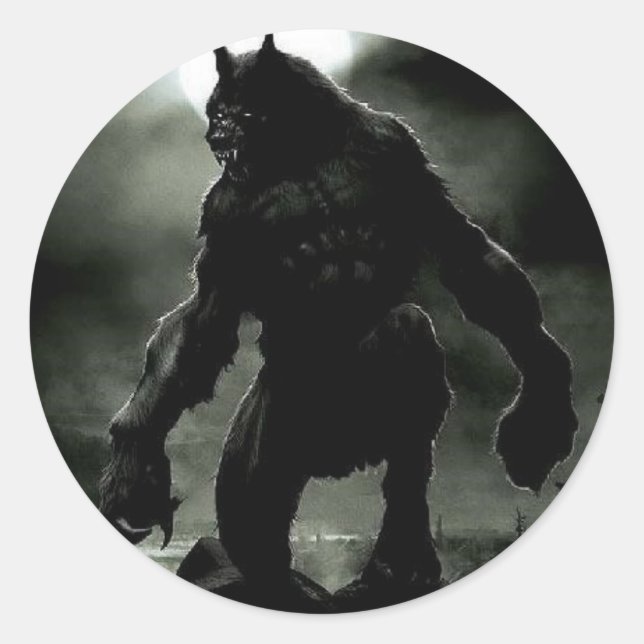 wolfman sticker1 classic round sticker (Front)