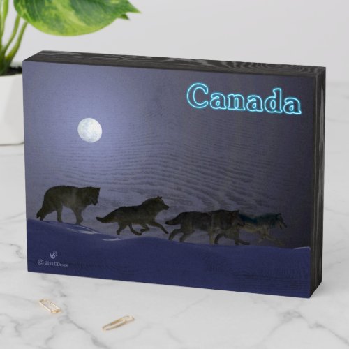 Wolfpack _ Canada Wooden Box Sign