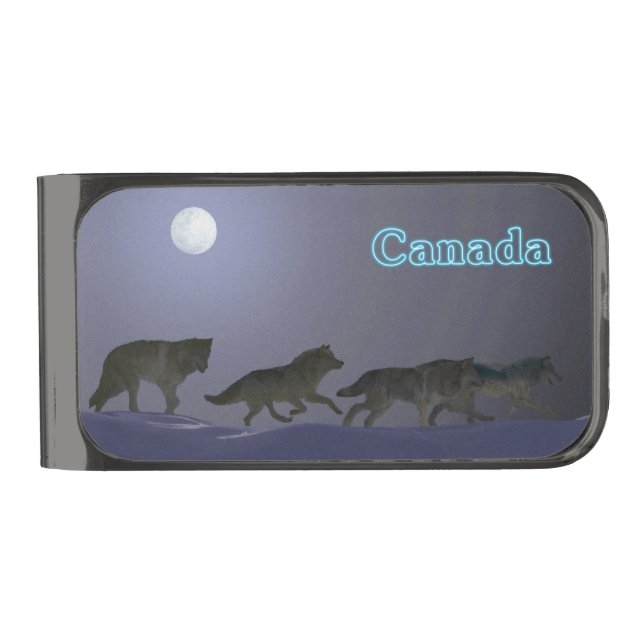 Wolfpack Gunmetal Finish Money Clip (Front)