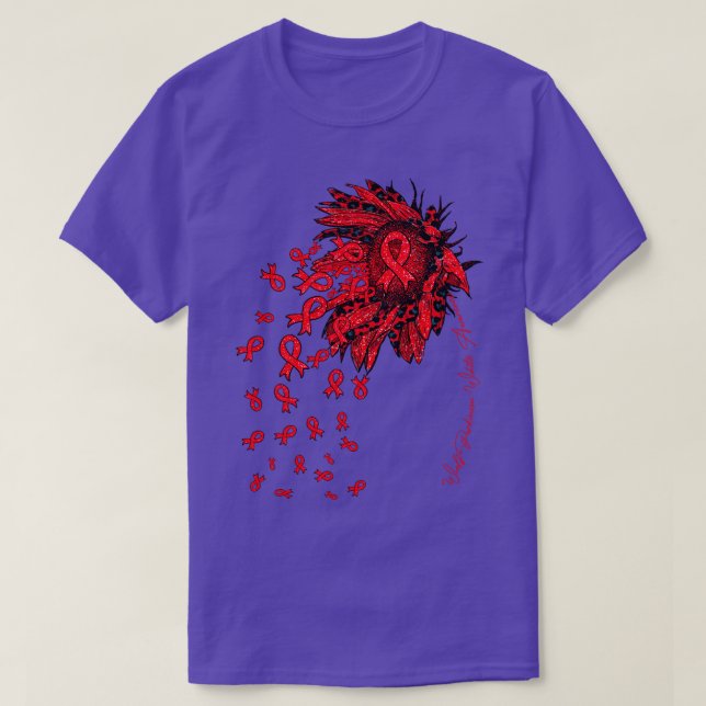 WolfParkinsonWhite Awareness Sunflower ribbon flow T-Shirt (Design Front)