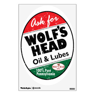 Wolf's Head Oil vintage sign distressed version Wall Decal