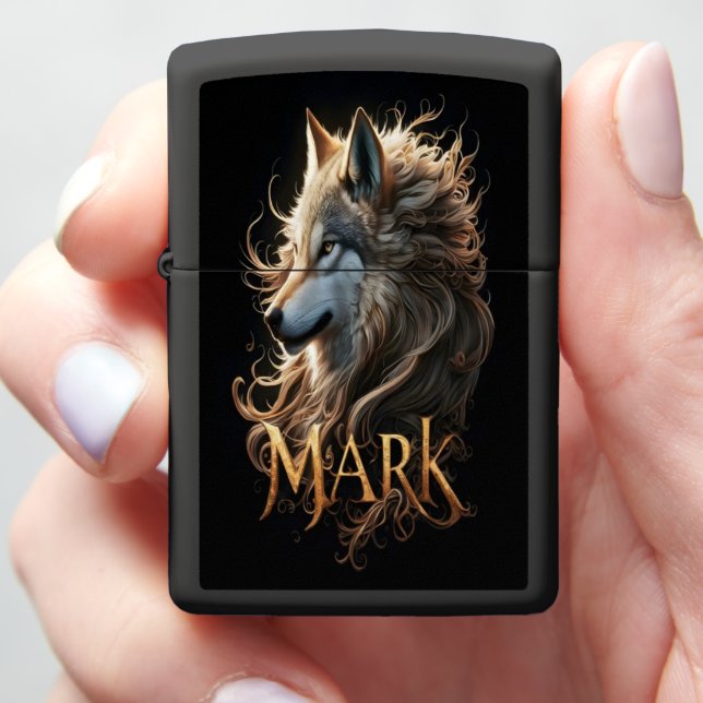 Wolf's Mark Zippo Lighter (In Hand)