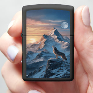 Wolfs Moonlit Howl Zippo Lighter