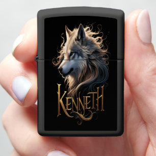 Wolf's Night Portrait Zippo Lighter