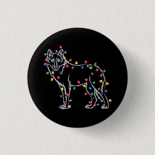 Wolfs Tree Christmas Xmas Pet Animal Wolf Lover  Button
