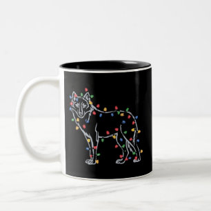 Wolfs Tree Christmas Xmas Pet Animal Wolf Lover  Two-Tone Coffee Mug