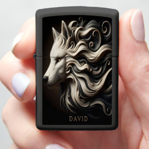 Wolf's Wavy Mane DAVID Zippo Lighter