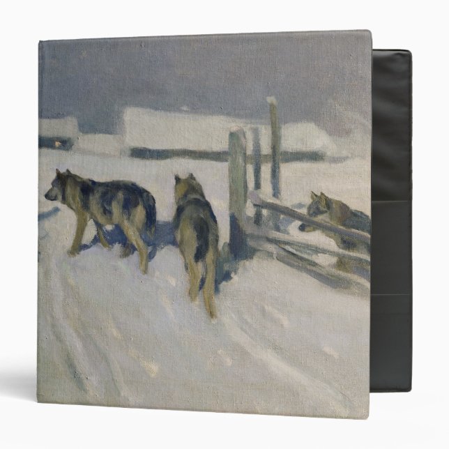 Wolfs, Winter Night, c.1910 3 Ring Binder (Front/Inside)