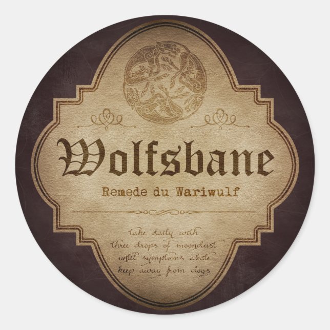Wolfsbane Apothecary Classic Round Sticker (Front)