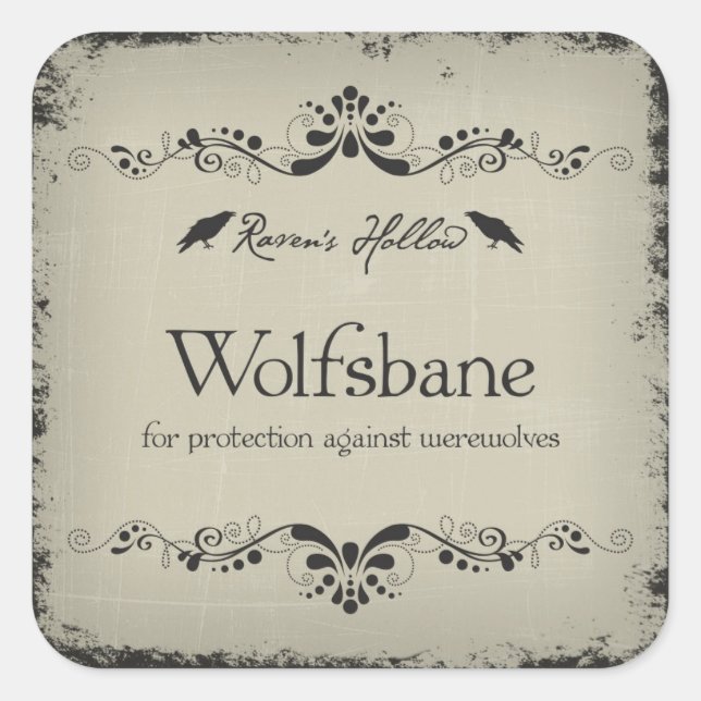 Wolfsbane Halloween Jar Sticker Label (Front)