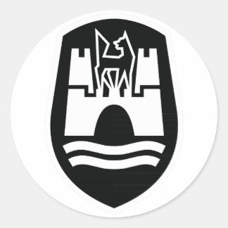 Wolfsburg Coat of Arms (black white) Classic Round Sticker