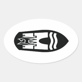 Wolfsburg Coat of Arms (black white) Oval Sticker