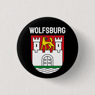 Wolfsburg coat of arms, Germany Button