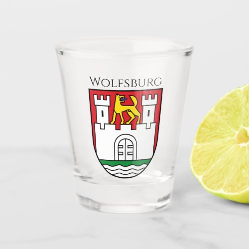 Wolfsburg coat of arms Germany Shot Glass